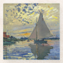 Posavasos De Vidrio Claude Monet - Barco de vela en Le Petit-Gennevill