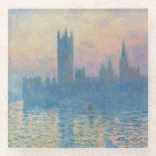 Posavasos De Vidrio Claude Monet Casas del Parlamento Puesta de sol