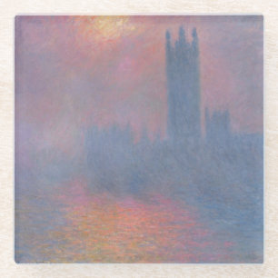 Posavasos De Vidrio Claude Monet el   las casas del parlamento,