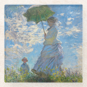 Posavasos De Vidrio Claude Monet - El paseo, mujer con sombrilla