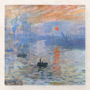 Posavasos De Vidrio Claude Monet Impresión Amanecer 1872 Puerto Arte