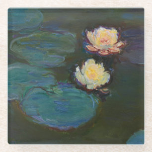 Posavasos De Vidrio Claude Monet Nenúfares Arte al Óleo Impresionista