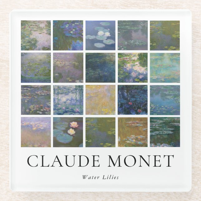 Posavasos De Vidrio Claude Monet Water Lilies (Anverso)