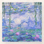 Posavasos De Vidrio Claude Monet Water relaja arte impresionista franc<br><div class="desc">Claude Monet Water Lilies es una colección de aproximadamente 250 pinturas al óleo del impresionista francés Claude Monet. Los cuadros representan el florido jardín de Monet en Giverny.</div>