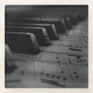 Posavasos De Vidrio Claves de piano de música