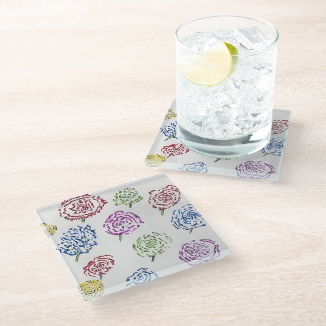 Posavasos De Vidrio Clear Art Coaster (Angular)
