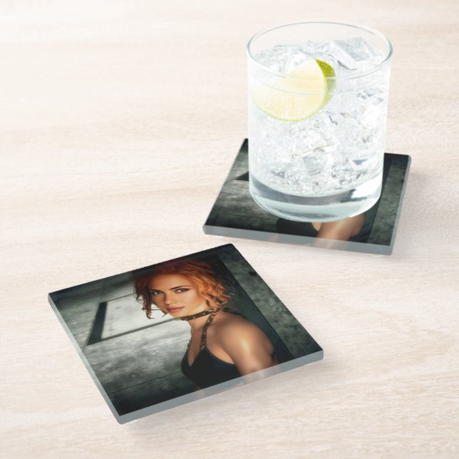 Posavasos De Vidrio Clear Shadows glass coaster (Angular)