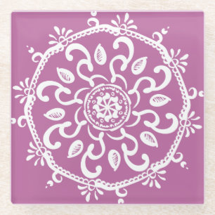 Posavasos De Vidrio Clover Mandala