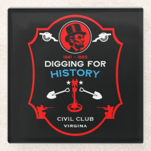 Posavasos De Vidrio Club de Detección de Metales de la Guerra Civil Am