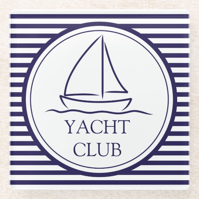 Posavasos De Vidrio Club de Yates (Anverso)