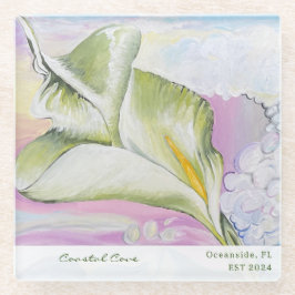 Posavasos De Vidrio Coastal Cove Ocean Beach House Coaster