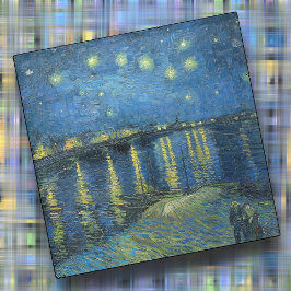 Posavasos De Vidrio COASTER DE Vidrio - "Starry Night Rhone" - van Gog