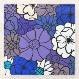 Posavasos De Vidrio Coaster Flores Eternas en Crepúsculo