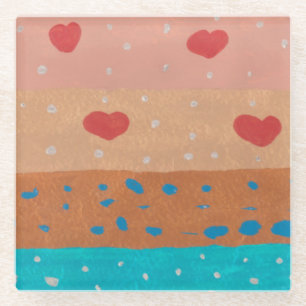 Posavasos De Vidrio Coaster Semillas de Amor