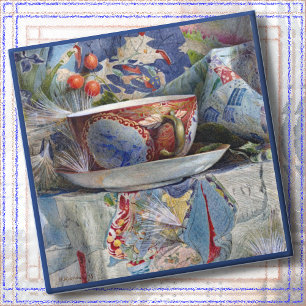 Posavasos De Vidrio COASTER - Vida residual con Tea Cup (1876)