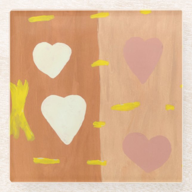 Posavasos De Vidrio Coaster Viento de Amor (Anverso)