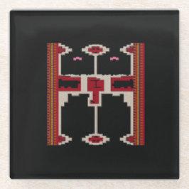 Posavasos De Vidrio Coaster with Design of Borneo