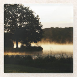 Posavasos De Vidrio Coastercna de Morning Lake Scene