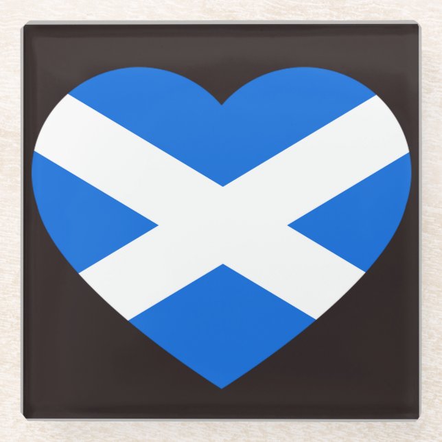 Posavasos De Vidrio Coastercnt de Scottish HeartFlag (Anverso)