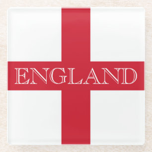 Posavasos De Vidrio Coastercto de la bandera inglesa de Inglaterra