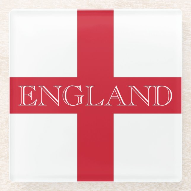 Posavasos De Vidrio Coastercto de la bandera inglesa de Inglaterra (Anverso)