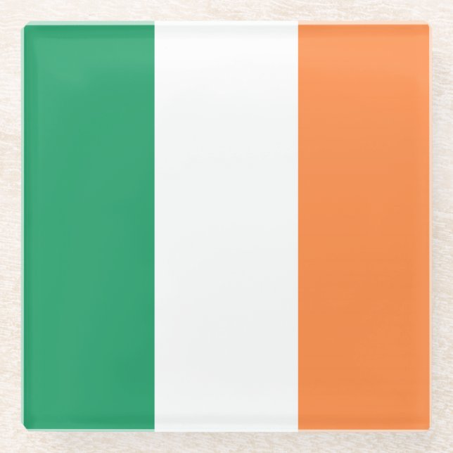Posavasos De Vidrio Coasterisco de la bandera irlandesa (Anverso)