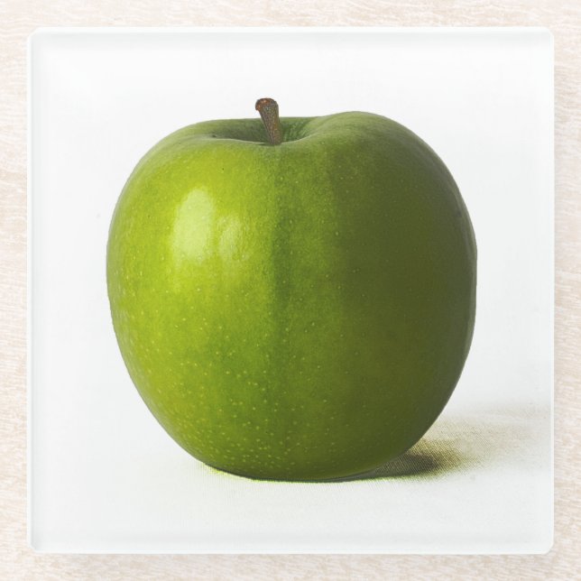Posavasos De Vidrio Coasterisco de la manzana verde (Anverso)