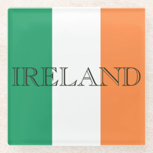 Posavasos De Vidrio Coasterisco irlandés de bandera irlandesa
