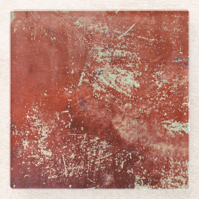 Posavasos De Vidrio Cobre Viejo: Textura Metalizado Vivida. (Anverso)