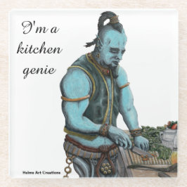 Posavasos De Vidrio Cocina Genie Cocina Magia Fantasía Vidrio