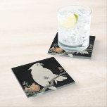 Posavasos De Vidrio Cockatoo y Pomegranate, arte fino de Ohara Koson<br><div class="desc">Cockatoo y Pomegranate,  pintura de arte fino del artista japonés Ohara Koson</div>