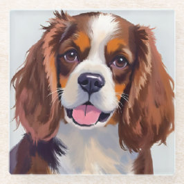 Posavasos De Vidrio Cocker Spaniel | Dog Watercolor Pet Painting