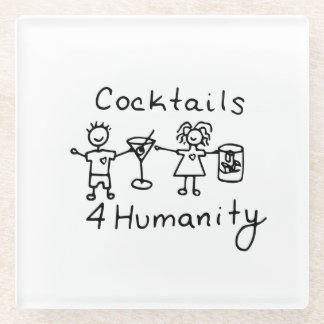 Posavasos De Vidrio Cocktails4Humanity Coaster