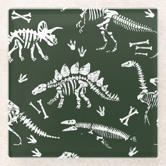 Posavasos De Vidrio Cocodrilos personalizados, ilustracion sin fisuras (Anverso)