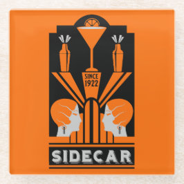 Posavasos De Vidrio Cóctel Sidecar Art Déco