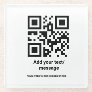 Posavasos De Vidrio código de barras personalizado simple agregue su t