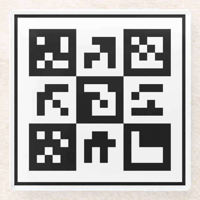 Posavasos De Vidrio código qr (Anverso)