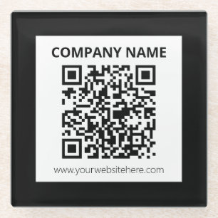 Posavasos De Vidrio Código QR editable y diseño personalizable simple