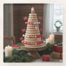 Posavasos De Vidrio Cojin de vidrio de Kransekake noruego