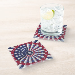 Posavasos De Vidrio Cojín decorativo de patrón de bandera de Estados U