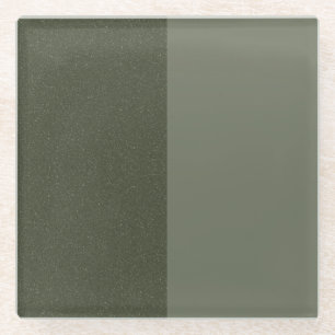 Posavasos De Vidrio Cojín Verde Musgo Dos Tonos – Personalizable