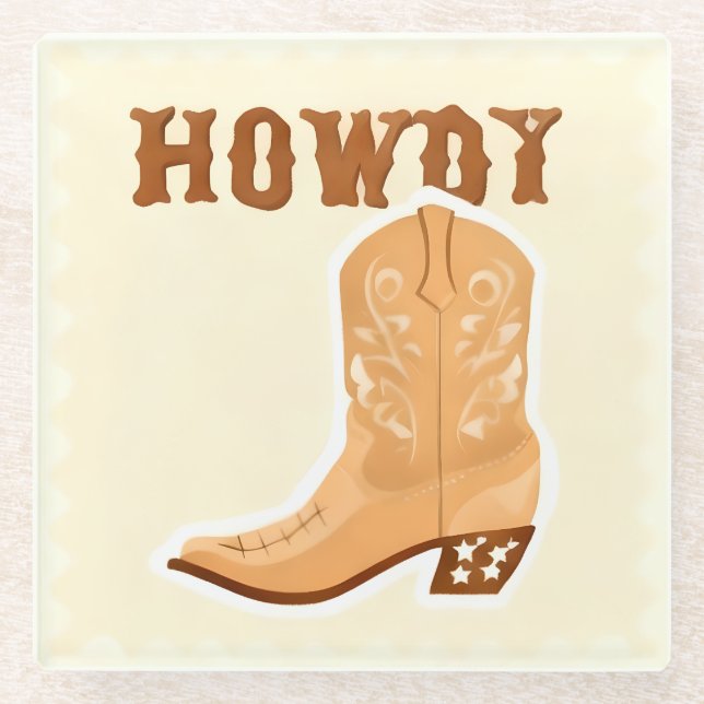 POSAVASOS DE VIDRIO COJINETE DE VASO DE VASO HOWDY (Anverso)