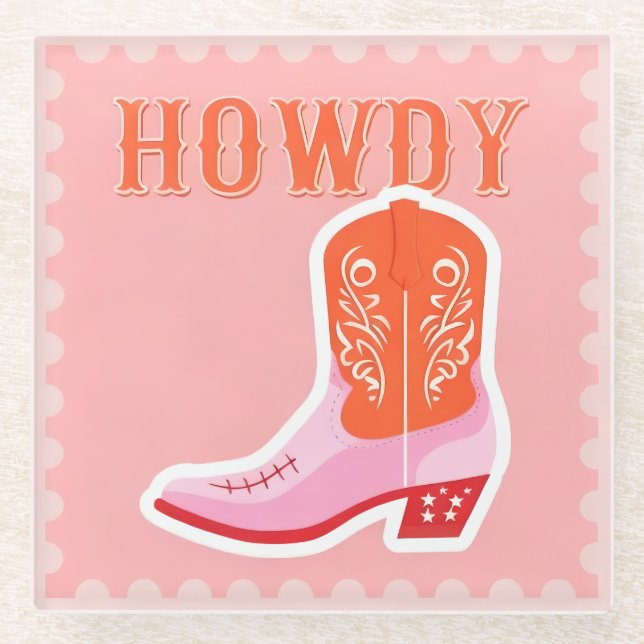 POSAVASOS DE VIDRIO COJINETE DE VASO DE VASO HOWDY (Anverso)