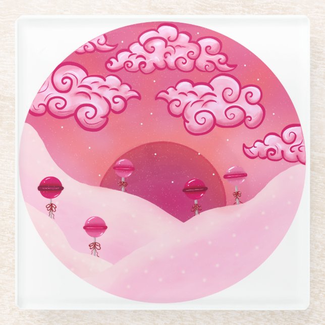 Posavasos De Vidrio Colas y nubes de bonito (Anverso)