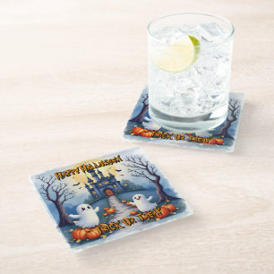 Posavasos De Vidrio Colección Divertida y Moderna de Halloween Espeluz