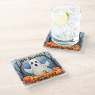 Posavasos De Vidrio Colección espeluznante de Halloween moderna y lind