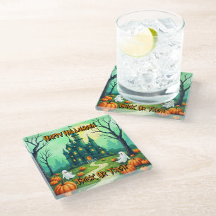 Posavasos De Vidrio Colección moderna linda y espeluznante de Hallowee
