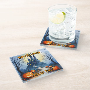 Posavasos De Vidrio Colección Popular de Halloween Espeluznante y Lind