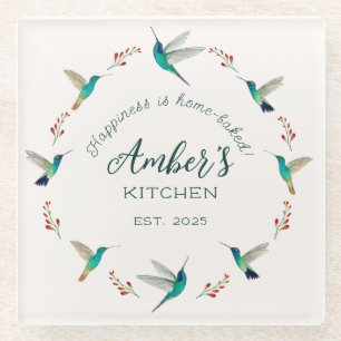Posavasos De Vidrio Colibrí personalizado