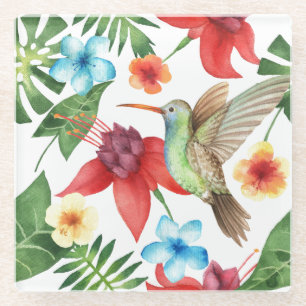 Posavasos De Vidrio Colibrí tropical 2